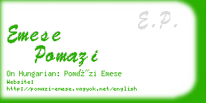 emese pomazi business card